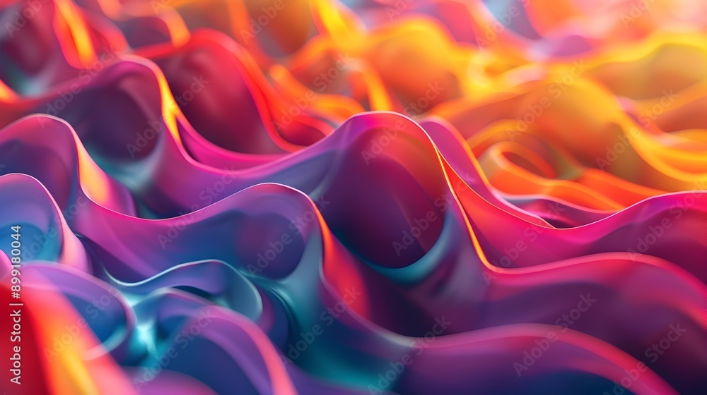 Poster vibrant 3d abstract pattern of dynamic sound waves and captivating digital art