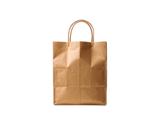 Craft paper bag isolated on transparent background. Sale concept.
