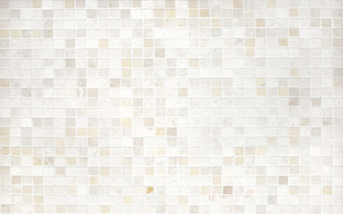 Cream and white ceramic tile floor wall pattern or white ceramic tile background.