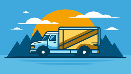 Truck Icon Vector Illustration: Flat Design Style for Graphics
