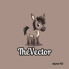 Cute little horse logo, vector, mascot, character, cartoon, illustration