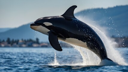 Fototapeta premium dolphin jumping out of water