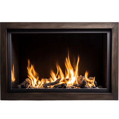 Fototapeta premium The fire frame is square black on a plain white background. Artificial Intelligence Generated