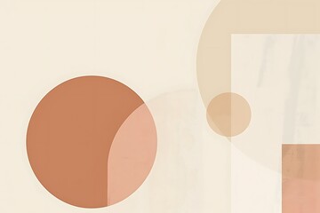 A minimalist abstract background with simple geometric shapes in muted earth tones, creating a calm and balanced visual effect.