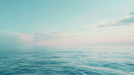 Obraz premium minimalist wallpaper of calm ocean and sky, pastel aesthetic, summer vibe
