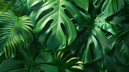 Tropical Leaves: A background with large tropical leaves and vibrant green hues, ideal for summery or exotic-themed products.
