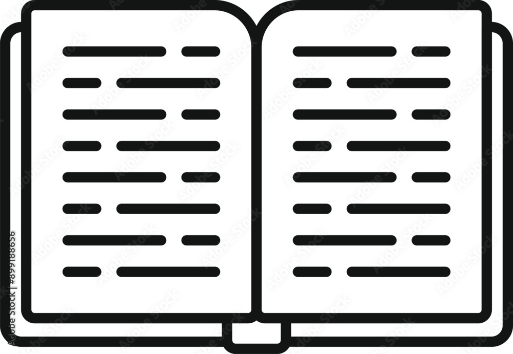 Poster open book showing pages with text for reading and studying