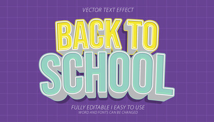 3d editable back to school text effect graphic style template