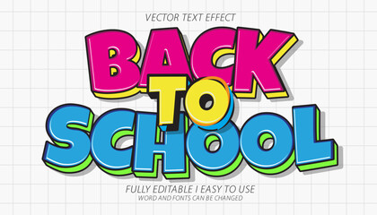 3d editable back to school text effect graphic style template