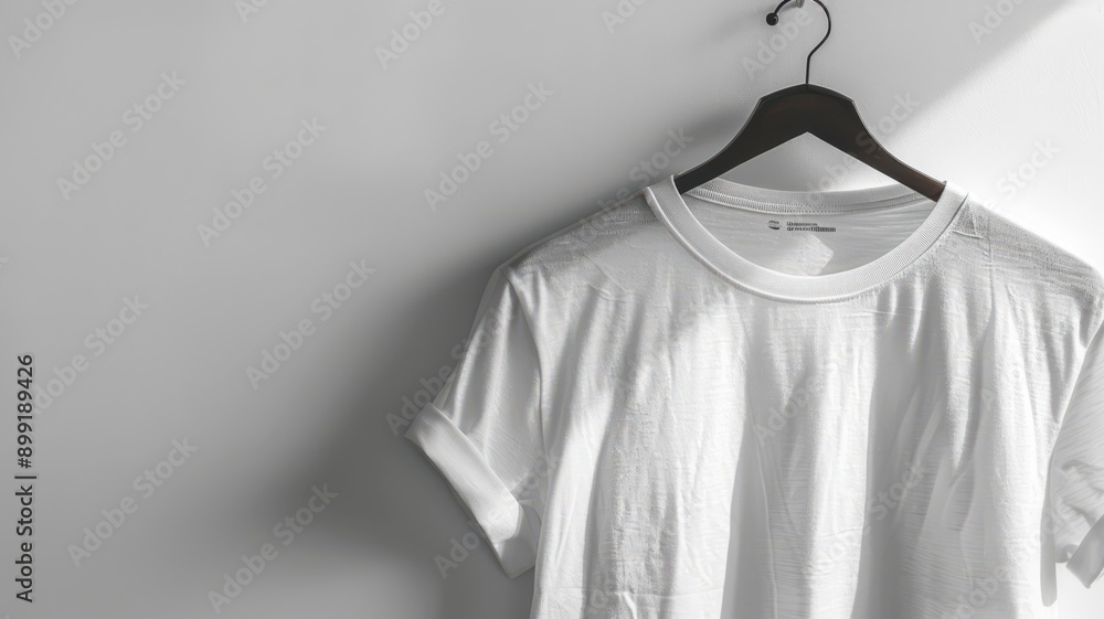 Wall mural A white shirt hanging on a hanger