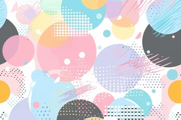 A flat vector background with pastel circle line dot colors and simple shapes, perfect for creating an elegant presentation or powerpoint template.