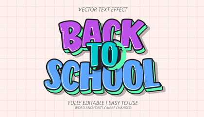 3d editable back to school text effect graphic style template