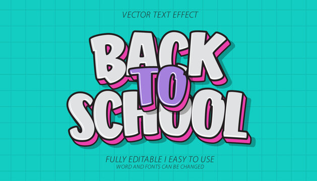 3d editable back to school text effect graphic style template