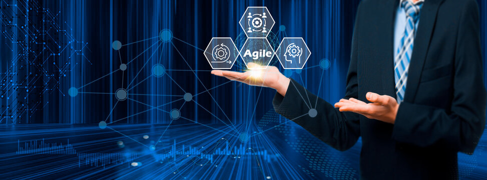 Agile development methodology, agile icons for process that will help you work faster By reducing step-by-step work and focusing on team communication