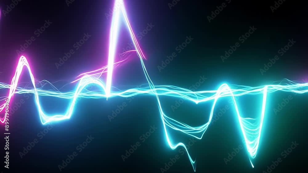 Aufkleber a symphony of neon lights paints the black background creating a mesmerizing display of movement and