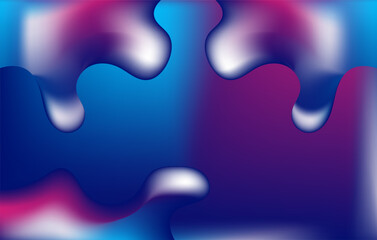 Abstract holographic blue and purple liquid wave shapes banner. modern wallpaper design for presentation, home decoration. glowing retro waves vector background