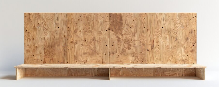 Freestanding plywood stud wall isolated on white background Generative Ai