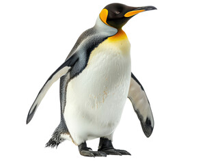 Fototapeta premium A penguin is standing on a white background