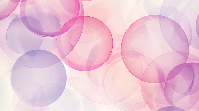 White Background With Pastel Pink And Purple Circles, Transparent Layers Best For Wallpaper For Mobile Phones Or Computer Screens, Offering A Gentle And Elegant Aesthetic, Calming Abstract Artwork.