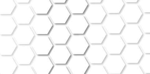 Abstract white background with hexagon and hexagonal background. Luxury white pattern with hexagons. abstract 3d hexagonal background with shadow. 3D futuristic abstract honeycomb mosaic background.