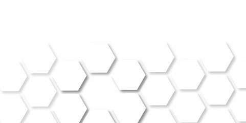 Fototapeta premium Abstract white background with hexagon and hexagonal background. Luxury white pattern with hexagons. abstract 3d hexagonal background with shadow. 3D futuristic abstract honeycomb mosaic background.