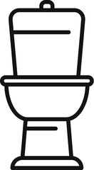 Simple line icon of a toilet representing bathroom fixtures, perfect for websites and apps related to home improvement