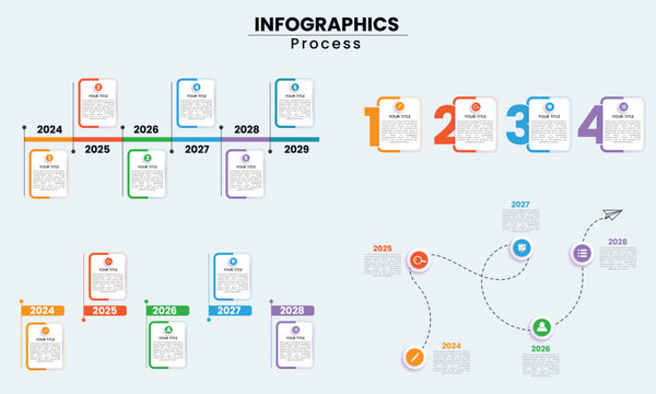 Set of Infographics Elements , Business infographic timeline