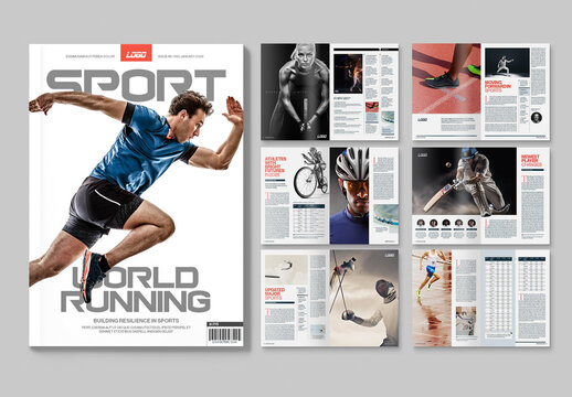 Sports Magazine Template & Brochure Layout