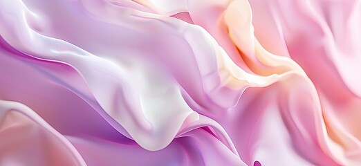 Obraz premium Elegant and soft background with wavy shapes in different shades of pink, white, lavender, and cream for a sophisticated design