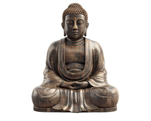 A statue of a Buddha sitting in a lotus position