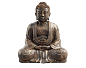 A statue of a Buddha sitting in a lotus position