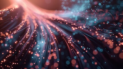 Fototapeta premium A colorful, abstract image of a wire with many small dots