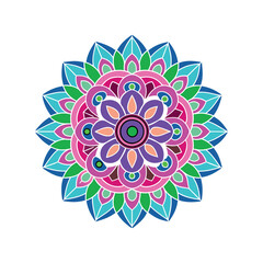 Vector a colorful mandala design Clipart illustration