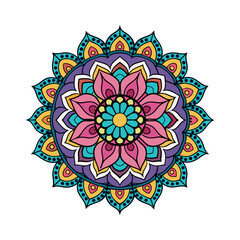 Vector a colorful mandala design Clipart illustration