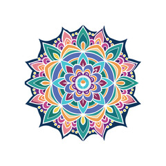 Vector a colorful mandala design Clipart illustration