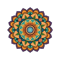 Vector a colorful mandala design Clipart illustration