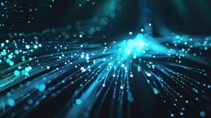 A blue and white image of a light show with many small dots