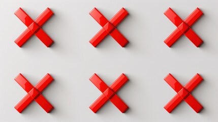 Obraz premium Red Cross Pattern on White Background