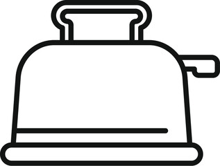 Modern toaster heating bread for breakfast line icon, kitchen appliance concept