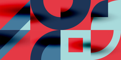 Obraz premium Neo memphis geometric pattern with circles, squares. Pop art abstract background for covers, banners, flyers and posters and other templates