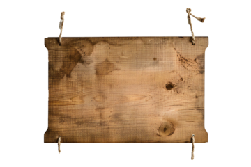Plywood board banner on transparent background Generative Ai