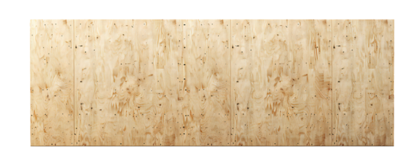 Plywood board banner on transparent background Generative Ai
