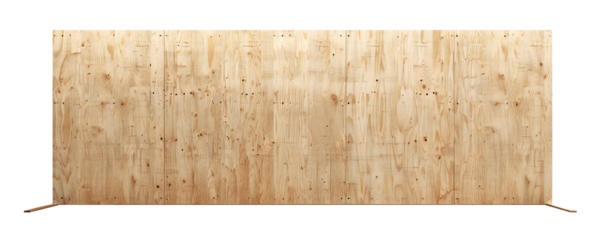 Plywood board banner on transparent background Generative Ai