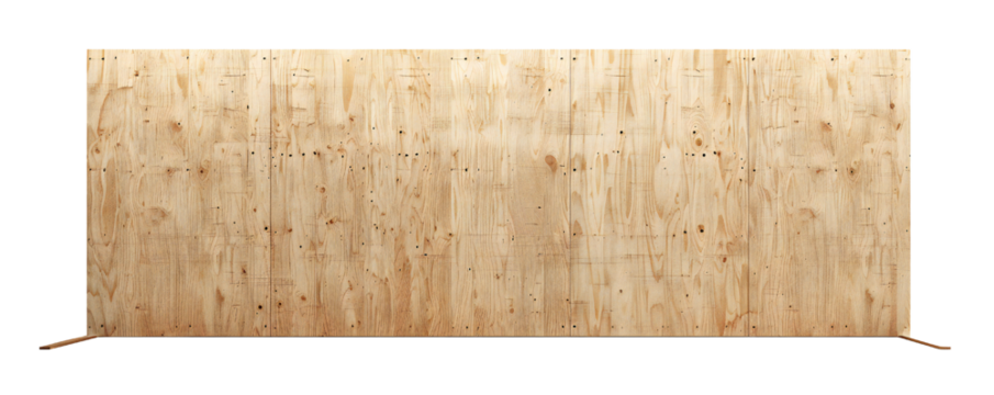 Plywood board banner on transparent background Generative Ai