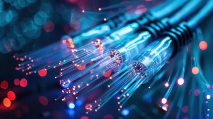 A wire with a blue and red background