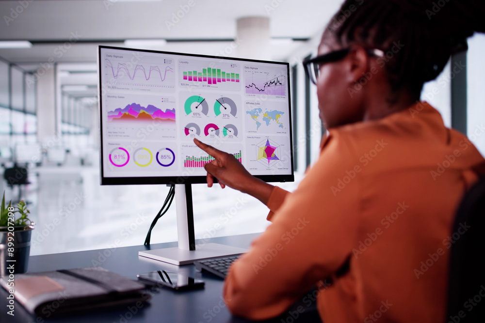 Aufkleber kpi business analytics data dashboard