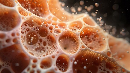 Close-Up of Abstract Organic Structure with Intricate Patterns and Textures in Warm Tones