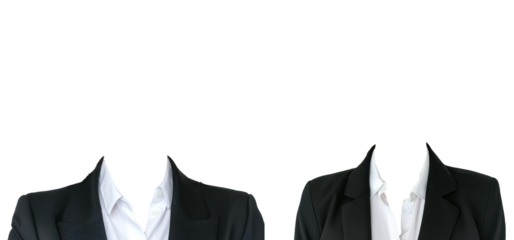 set of professional formal woman suit on transparent background