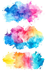 Obraz premium set of colorful vibrant paint splash texture png