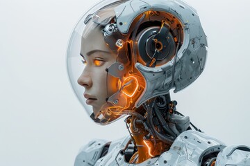 the ai robot on white background